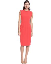 Maggy London - Ruffle Neck And Armhole Sheath Dress - Lyst