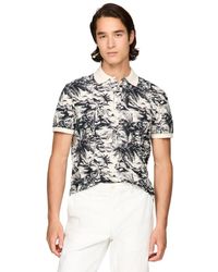 Tommy Hilfiger - Short Sleeve Linen Polo Shirts In Regular Fit With Tropical Print Designs - Lyst