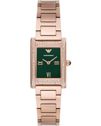 Emporio Armani - Two-hand Rose Gold-tone Stainless Steel Watch - Lyst