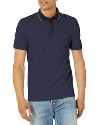 Lacoste - Short Sleeve Regular Fit Striped Neck Polo Shirt - Lyst