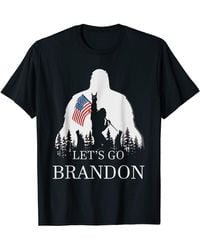 PANDORA Let's Go Brandon Us Flag Bigfoot Let's Go Brandon T-shirt T-shirt - Black