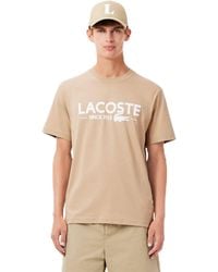 Lacoste - Printed Cotton T-Shirt - Lyst