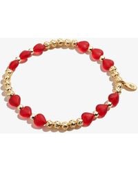 ALEX AND ANI - A21stvdy04sg,crystal Heart Stretch Bracelet,shiny Gold,red - Lyst