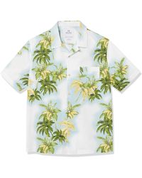 28 Palms Mens Relaxed-Fit 100% Cotton Tropical Hawaiian Shirt Large Dark Aqua Scenic