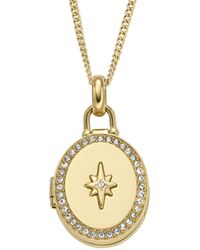 Fossil - Locket Collection Stainless Steel Pendant Necklace - Lyst