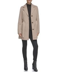Kenneth Cole - Trench Coat With Waist Tie Belt And Notch Collar - Lyst