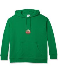 adidas eqt hoodie with stripe sleeves in green