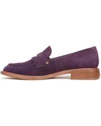 Franco Sarto - S Edith Slip On Loafers Plum Purple Suede 5.5 M - Lyst