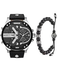 DIESEL - Mr. Daddy 2.0 Stainless Steel Chronograph Quartz Watch + Beaded Bracelet - Lyst