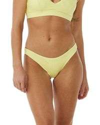 Rip Curl - Standard Premium Surf Cheeky Bikini Bottom Yellow - Lyst
