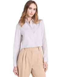 Theory - Crop Classic Shirt - Lyst