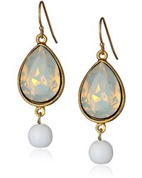 Ben-Amun - "white Opulence" 24k Gold-plated And Opal-color Teardrop Earrings - Lyst