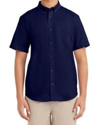 Nautica - Mens School Uniform Short Sleeve Performance Oxford Button-down Button Down Shirt - Lyst