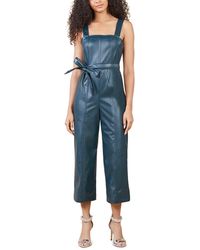 BCBGeneration - Faux Leather Jumpsuit With Square Neck - Lyst