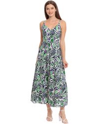 Maggy London - V-neck Cotton Tiered Maxi Vacation Resort Event Guest Of - Lyst