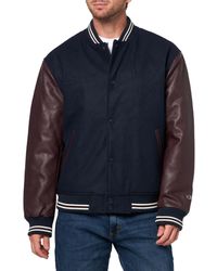 Champion - Letterman Varsity Bomber Jacket With Faux Leather Sleeves - Lyst