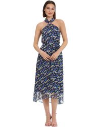 Donna Morgan - Halter Neck With Ring Trim And High Low Midi Skirt Event Party Date Shower Guest Of Wedding - Lyst