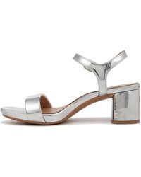 Naturalizer - S Izzy Block Heel Ankle Strap Sandal Silver Metallic 12 M - Lyst