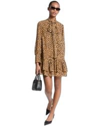 Michael Kors - Tie Neck Mini Dress - Lyst