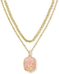 Kendra Scott - , S, Daphne Coral Frame Multi Strand Necklace, Gold Rose Quartz, One Size - Lyst