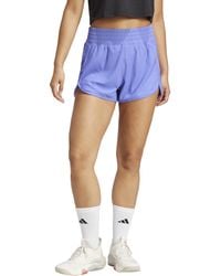 adidas - Pacer All Gym Seasonal Rib 3-stripes High-rise Tonal Training Shorts - Lyst