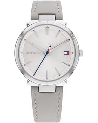 Tommy Hilfiger Quartz Stainless Steel And Leather Strap Watch - White