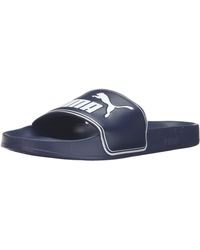 puma slides mens brown