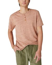 Lucky Brand - Short Sleeve Linen Henley Shirt - Lyst