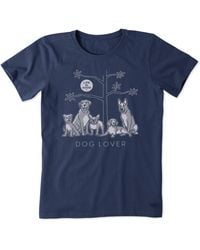 Life Is Good. - Standard Dog Lover Tree Cotton Crewneck Tee Short Sleeve Graphic T-shirt - Lyst