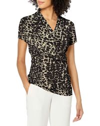 DKNY - Short Sleeve Side Ruche Top - Lyst