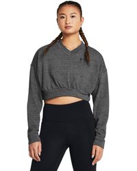 Under Armour - Rival Terry Oversized Cropped Crew Neck Sweatshirt, - Lyst