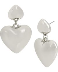 Steve Madden - S Jewelry Puffy Heart Drop Earrings - Lyst