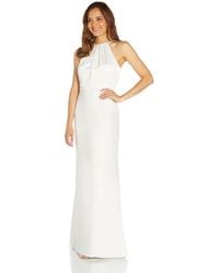 Adrianna Papell - S Satin Crepe Gown Special Occasion Dress - Lyst