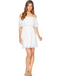 Kensie - Crochet Embroidered Off The Shoulder Cotton Dress - Lyst