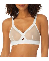 DKNY Sheer Mesh Triangle Bralette in Natural