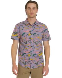 Billabong - Printed Short Sleeve Woven Button Down Shirt - Lyst
