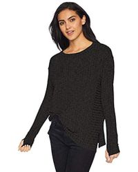 Michael Stars Womens Cashmere Blend Long Sleeve Soft V-Neck with Exposed Seams