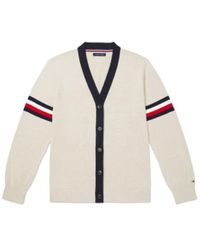 Tommy Hilfiger - Adaptive Logo Stripe Cardigan With Magnetic Closure - Lyst