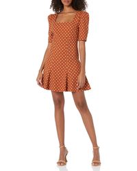 BCBGeneration - Fit And Flare Square Neck Empire Waist Puff Sleeve Mini Dress - Lyst