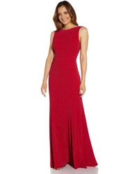 Adrianna Papell - Metallic Knit Cowl Back Gown - Lyst