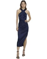 Donna Morgan - Halter High Neck Midi Empire Waist Cocktail Dresses For - Lyst
