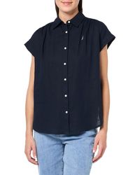 Nautica - Linen Blend Short Sleeve Button Through Shirt - Lyst