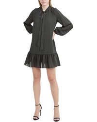 BCBGeneration - Long Sleeve Mini Dress With Ruffle Hem - Lyst