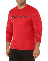 Champion - Mens Classic Long-sleeve Cotton Tee Assorted Logos - Lyst