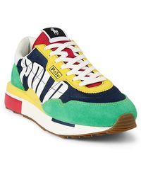 Polo Ralph Lauren - Train 89 Logo Suede & Oxford Sneaker - Lyst