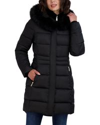 Tahari - S Fitted Puffer Coat With Oversized Hood Jacket - Lyst