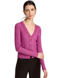 Vince - S Ribbed V Neck Cardigan Sweater - Lyst