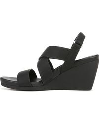 Naturalizer - S Palmer Strappy Wedge Casual Sandals Black Microsuede 12 M - Lyst