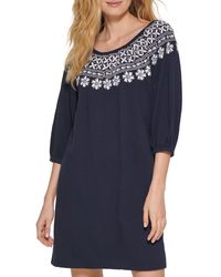 Tommy Hilfiger - Off The Shoulder Embroidered Casual Dress - Lyst