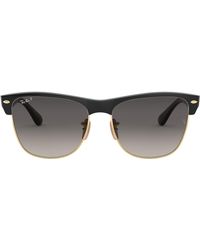 Ray Ban Oversized Clubmaster Sunglasses In Brown Lyst
